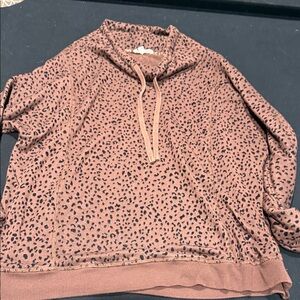 Jane and Delancey Brown Leopard Print Sweater